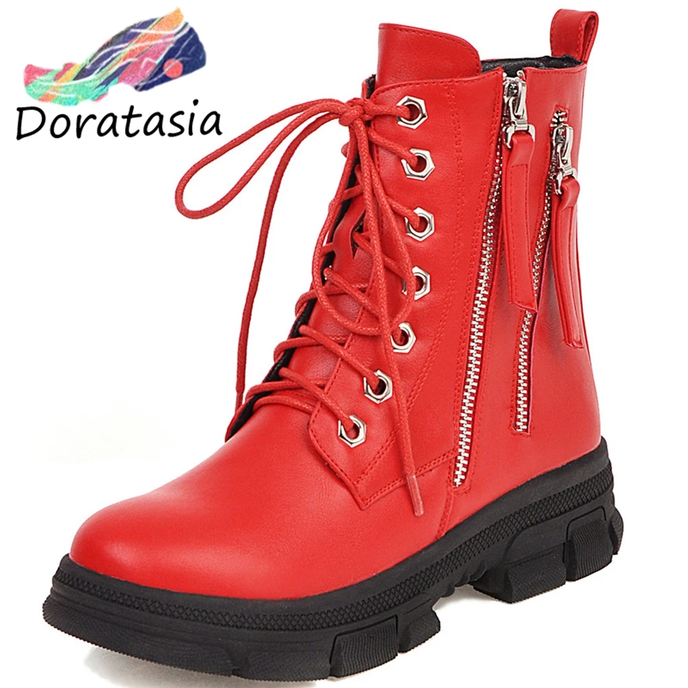 DORATASIA Hot Sale Girl Comfort Ankle Platform Boots Concise lace-up Zipper Boots Women Casual Med Wedges Shoes Woman
DORATASIA Hot Sale Girl Comfort Ankle Platform Boots Concise lace-up Zipper Boots Women Casual Med Wedges Shoes Woman