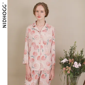 Autumn Breathable Satin Pajamas Large Peach Printing Pijamas Women Long Sleeve Pants Sleepwear Turn-down Collar 2 Piece Pijama
Autumn Breathable Satin Pajamas Large Peach Printing Pijamas Women Long Sleeve Pants Sleepwear Turn-down Collar 2 Piece Pijama