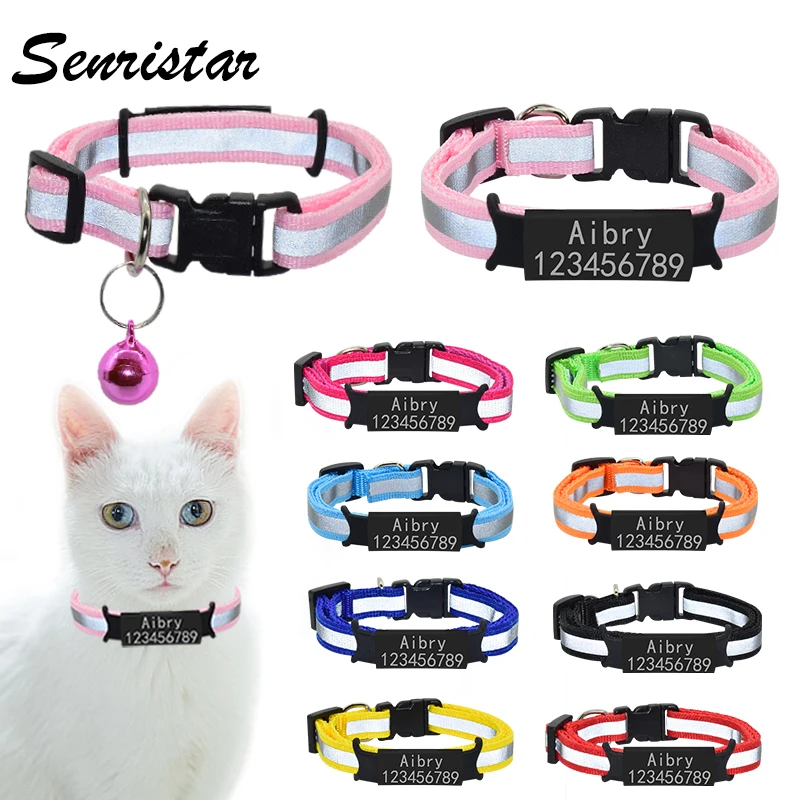 Custom ID Name Tag Cat Collar Bell Necklace Safety Reflective Nylon Kitten Cat Collar Personalized Engraved Nameplate Pet Collar
Custom ID Name Tag Cat Collar Bell Necklace Safety Reflective Nylon Kitten Cat Collar Personalized Engraved Nameplate Pet Collar