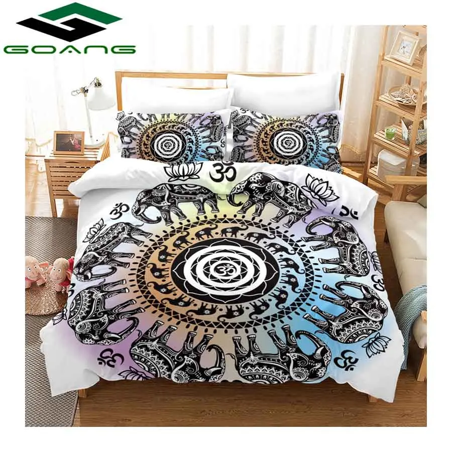 GOANG 3d digital printing Mandala flowers bedding sets bed sheet duvet cover and pillowcase home textile luxury bedding Elephant
GOANG 3d digital printing Mandala flowers bedding sets bed sheet duvet cover and pillowcase home textile luxury bedding Elephant
