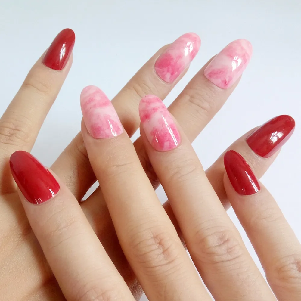 24 Pcs Deep Red Artificial False Nails Gradient Marble Fake Nails With Design Press On Nail Tips For Manicure Z236
24 Pcs Deep Red Artificial False Nails Gradient Marble Fake Nails With Design Press On Nail Tips For Manicure Z236