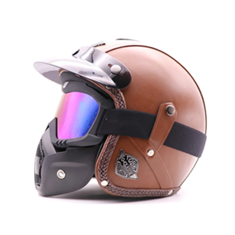 Мотоциклетный шлем для скутера 3/4 с открытым лицом halmet motocros винтажный мотоцикла