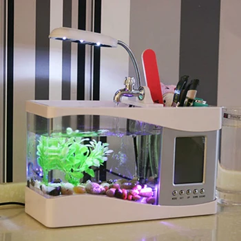Small Fish Tank Aquarium with LED Light Artificial Water Plant Stone Calendar Multifunction Plastic Fish Tanks Aquarium Tank
Small Fish Tank Aquarium with LED Light Artificial Water Plant Stone Calendar Multifunction Plastic Fish Tanks Aquarium Tank