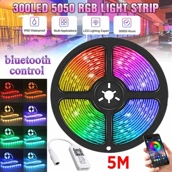 5M 12V 5050 SMD 300 LED RGB LED Strip Light Backlight Decorative lamp Colorful Flexible Ribbon Remote Control bluetooth Adapter
5M 12V 5050 SMD 300 LED RGB LED Strip Light Backlight Decorative lamp Colorful Flexible Ribbon Remote Control bluetooth Adapter