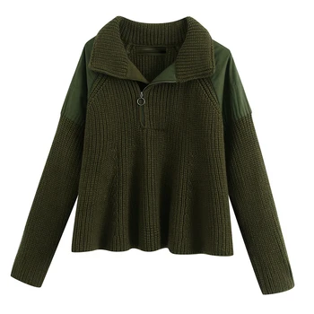 Casual Spring Autumn Pullover Sweater Women Turn Down Collar Loose Patchwork Knitwear Ladies Jumpers WB9958
Casual Spring Autumn Pullover Sweater Women Turn Down Collar Loose Patchwork Knitwear Ladies Jumpers WB9958