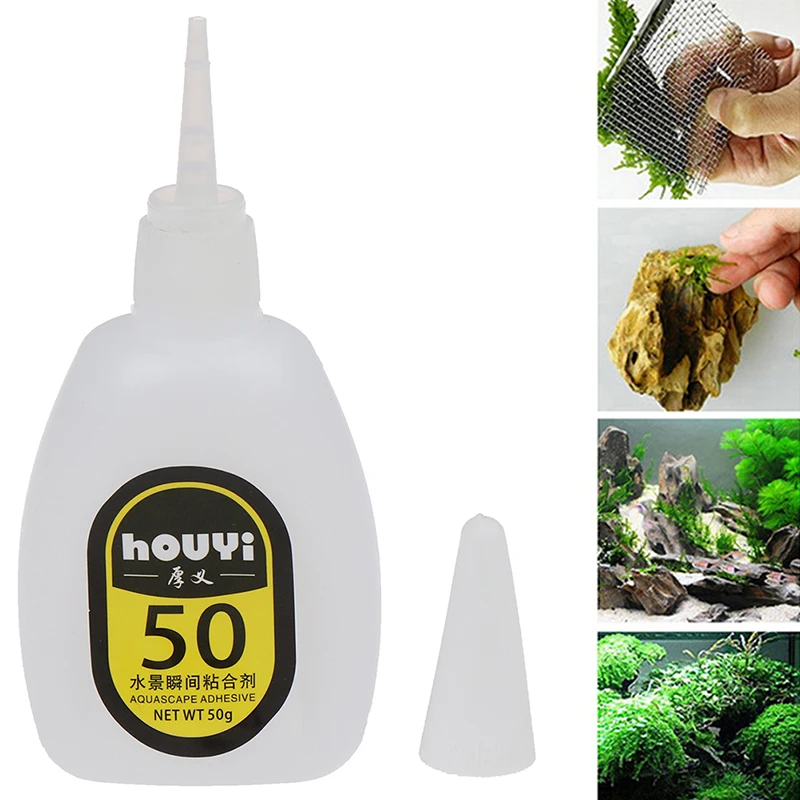 1PC Aquatic Landscape Plants Grass Moss Strong Non-toxic Dry Fast Glue Adhesive 50g For Fish Tank Coral Decoration | Дом и сад
