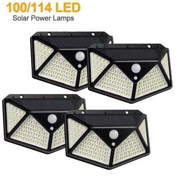 100/114 LED Solar Lamp Outdoor PIR Motion Sensor 3 Modes Solar Wall Light Four-Sided Waterproof Garden Yard Lamps
100/114 LED Solar Lamp Outdoor PIR Motion Sensor 3 Modes Solar Wall Light Four-Sided Waterproof Garden Yard Lamps