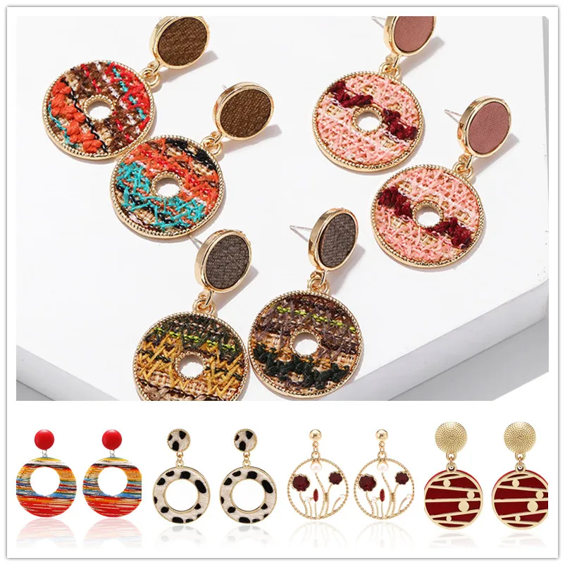 Retro Personality Brinecos Jewelry Handmade Geometric Earrings Round Circle Earrings Fashion Women Pendiente New Dangle Earrings
Retro Personality Brinecos Jewelry Handmade Geometric Earrings Round Circle Earrings Fashion Women Pendiente New Dangle Earrings