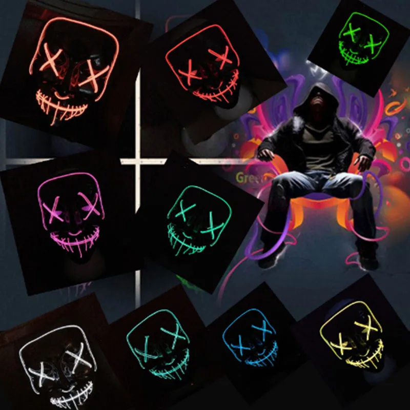 Halloween LED Mask Board Game Hip Hop Mask Light Up Party Masks Funny Masks Festival Cosplay Costume Supplies Glow In Dark
Halloween LED Mask Board Game Hip Hop Mask Light Up Party Masks Funny Masks Festival Cosplay Costume Supplies Glow In Dark
