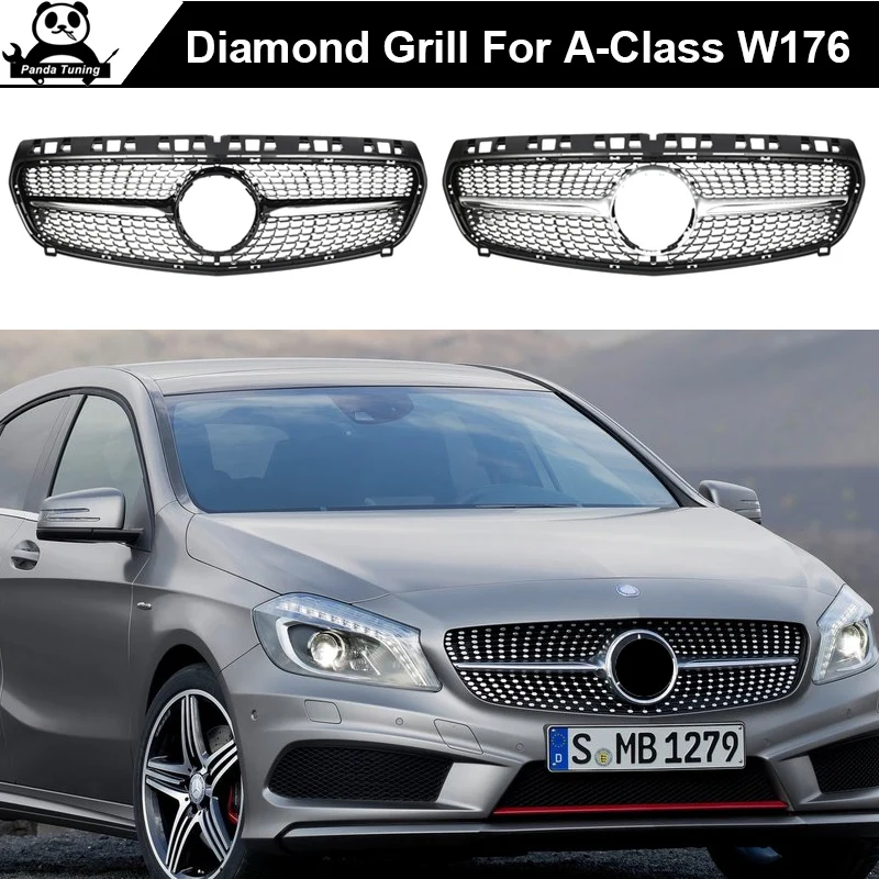 Diamond Front Grille For Mercedes Benz A-Class W176 Gloss Black Without Emblem Badge ABS Replacement 2013-15 A180 A250 A200 A300
Diamond Front Grille For Mercedes Benz A-Class W176 Gloss Black Without Emblem Badge ABS Replacement 2013-15 A180 A250 A200 A300