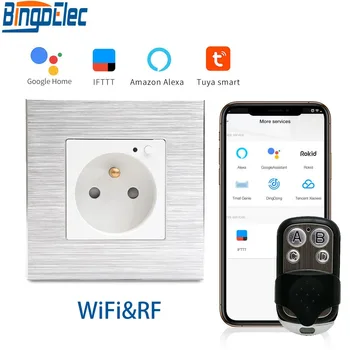Bingoelec WIFI Socket EU Standard French Wall Socket With RF 433 Aluminum Frame Wireless Control By Tuya APP Smart Socket
Bingoelec WIFI Socket EU Standard French Wall Socket With RF 433 Aluminum Frame Wireless Control By Tuya APP Smart Socket