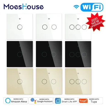 NEW Upgraded WiFi Smart RF433 Touch Switch 2/3 Way Smart Life/Tuya App Control,Alexa Google Home Voice Control 1/2/3 Gang
NEW Upgraded WiFi Smart RF433 Touch Switch 2/3 Way Smart Life/Tuya App Control,Alexa Google Home Voice Control 1/2/3 Gang