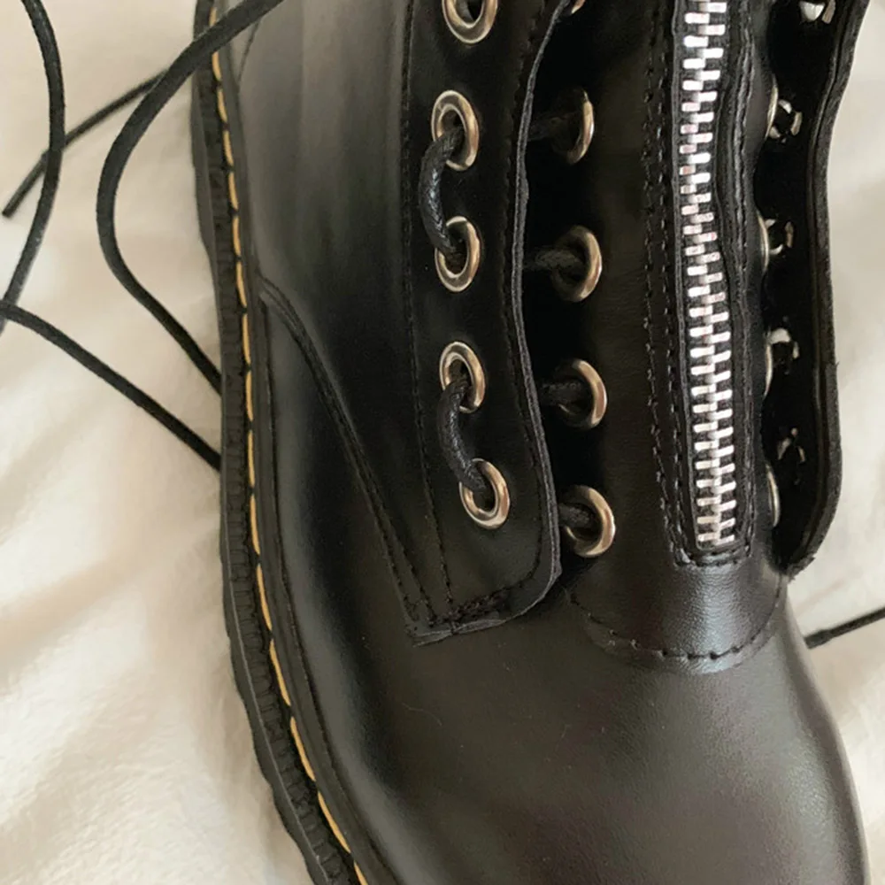 Botas Martens Cremallera Militar Mujer Negro Estilo Dr Martens OFERTA –  Ella-time