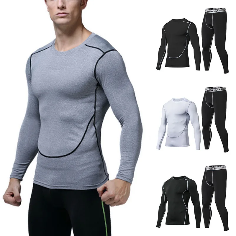 Men's Sports Suits Quick-drying Breathable Long-sleeved Workout Training Suits Male Sportswear Jogging Running Clothes 2020
Men's Sports Suits Quick-drying Breathable Long-sleeved Workout Training Suits Male Sportswear Jogging Running Clothes 2020