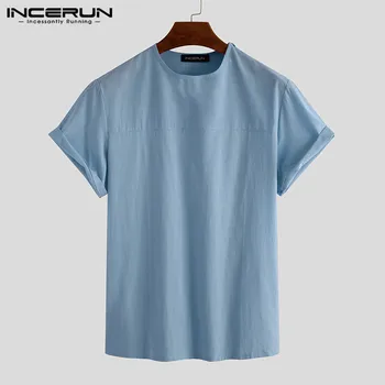 INCERUN Cotton Men T Shirt Vintage Solid Color Casual Streetwear 2020 Camiseta Masculina Short Sleeve Round Neck Basic T-shirts
INCERUN Cotton Men T Shirt Vintage Solid Color Casual Streetwear 2020 Camiseta Masculina Short Sleeve Round Neck Basic T-shirts