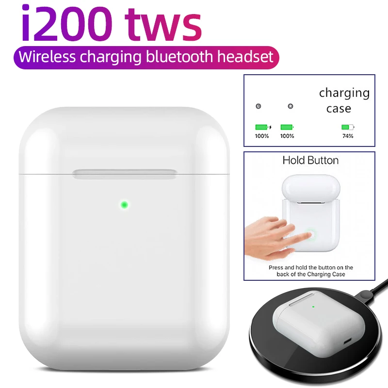 i200 TWS Bluetooth 5.0 Earphone Wireless Charging Touch Bluetooth earphone With micro phone Stereo Noise Cancelling Headphones
i200 TWS Bluetooth 5.0 Earphone Wireless Charging Touch Bluetooth earphone With micro phone Stereo Noise Cancelling Headphones