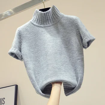 2019 Early Autumn New KoreanTurtleneck Short Sleeve Sweater Women Loose Simple Joker Sweater Jacket Female Lady Grey Jumper Top
2019 Early Autumn New KoreanTurtleneck Short Sleeve Sweater Women Loose Simple Joker Sweater Jacket Female Lady Grey Jumper Top