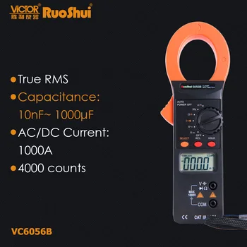 RuoShui VC6056B True RMS Digital Multimeter Current Clamp ampere Meter AC DC 1000A Amperimetro Capacitance Frequency Electrical
RuoShui VC6056B True RMS Digital Multimeter Current Clamp ampere Meter AC DC 1000A Amperimetro Capacitance Frequency Electrical