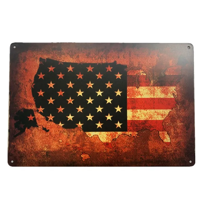 USA MAP Flag VintageTin Metal Signs Retro American Car Number Plates Wall Painting Poster for Garage Bar Home Wall Decor
USA MAP Flag VintageTin Metal Signs Retro American Car Number Plates Wall Painting Poster for Garage Bar Home Wall Decor