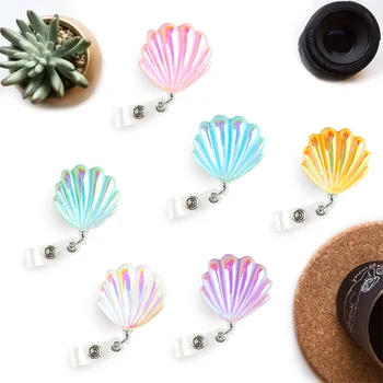 Shell shape Resin Pull Name id Card Badge Reel Holder for Nurse Student Silica Retractable Badge Holder Exhibition Chest Card 
Shell shape Resin Pull Name id Card Badge Reel Holder for Nurse Student Silica Retractable Badge Holder Exhibition Chest Card