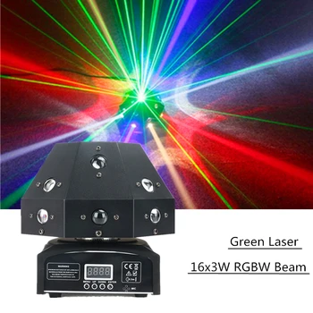 Professional Mini 16x3W RGBW LED Beam Light + Green Laser Light DMX512 Sound Control LED Moving Head Stage Lights For Bar Club
Professional Mini 16x3W RGBW LED Beam Light + Green Laser Light DMX512 Sound Control LED Moving Head Stage Lights For Bar Club