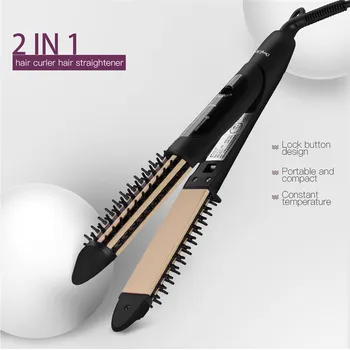2-in-1 Hair Curler Ceramic Tourmaline Straightening Irons Curler Plate Professional Hair Styling Tool Swivel Cord Comb Curler
2-in-1 Hair Curler Ceramic Tourmaline Straightening Irons Curler Plate Professional Hair Styling Tool Swivel Cord Comb Curler