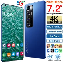Galaxy Note10 Pro 7.2inch Android Smartphone 16+512GB Face Unlock Global Version Big CellphoneX 21+42MP Support 5G Mobile Phones
Galaxy Note10 Pro 7.2inch Android Smartphone 16+512GB Face Unlock Global Version Big CellphoneX 21+42MP Support 5G Mobile Phones