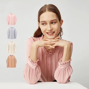 New Style Chiffon Pink Women Blouses Long Sleeve Petal Designed Crew Neck Commuting Blouse Light and Soft Women Shirts Tops
New Style Chiffon Pink Women Blouses Long Sleeve Petal Designed Crew Neck Commuting Blouse Light and Soft Women Shirts Tops