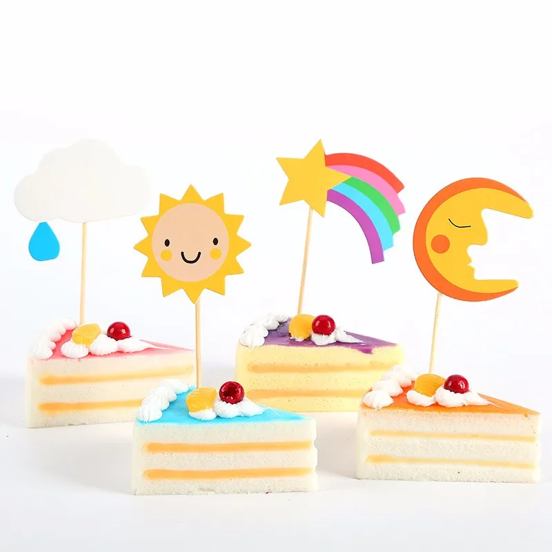 Dessert Dress Up Cupcake Toppers Cartoon Creative Star Moon Sun Cloud Birthday Insert Card Party Pie Cake Flower Insertion Card
Dessert Dress Up Cupcake Toppers Cartoon Creative Star Moon Sun Cloud Birthday Insert Card Party Pie Cake Flower Insertion Card