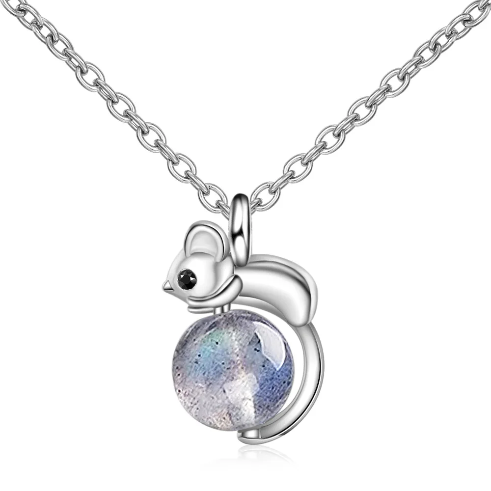 Cute Mini Personality Fashion Mouse Pendant Necklace Natural Blue Moonstone Short Clavicle Chain
Cute Mini Personality Fashion Mouse Pendant Necklace Natural Blue Moonstone Short Clavicle Chain