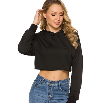 Explosion Models women's Fashion Hooded long-sleeved Shoulders Loose Cut Short Navel Solid Color Pullover
Explosion Models women's Fashion Hooded long-sleeved Shoulders Loose Cut Short Navel Solid Color Pullover