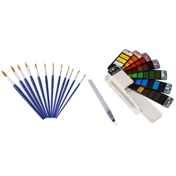 12Pcs Paint Brushes Paint Sharp Size Assorted & 1 Pcs 42 Colors Pigment Paints Set Solid Watercolor with Waterbrush 
12Pcs Paint Brushes Paint Sharp Size Assorted & 1 Pcs 42 Colors Pigment Paints Set Solid Watercolor with Waterbrush