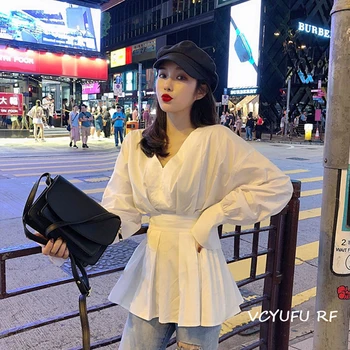 MIAOQING Korean fashion waist slim fit design niche white shirt shirt temperament long-sleeved V-neck sexy shirt women
MIAOQING Korean fashion waist slim fit design niche white shirt shirt temperament long-sleeved V-neck sexy shirt women