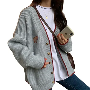 Elephant Embroidery Knit Cardigan Women Sweater 2019 Autumn Cute Cartoon Jacket Knitwear Button V-Neck Loose Casual Outerwear
Elephant Embroidery Knit Cardigan Women Sweater 2019 Autumn Cute Cartoon Jacket Knitwear Button V-Neck Loose Casual Outerwear