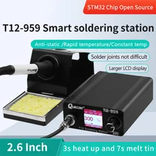 STM32 T12-959 V5.1 Soldering Station Electronic Soldering iron 2.6inch bigger Digital display and 5pin 907 handle iron tip
STM32 T12-959 V5.1 Soldering Station Electronic Soldering iron 2.6inch bigger Digital display and 5pin 907 handle iron tip