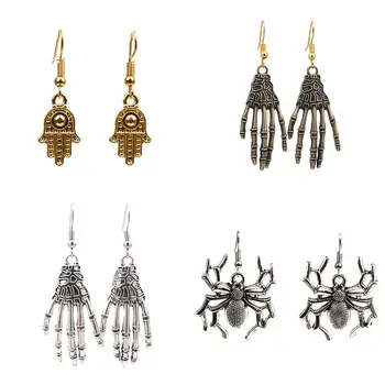 Women Fashion Concise Personality Halloween Party Skeleton Bone Palm Shape Spider Dangle Earrings
Women Fashion Concise Personality Halloween Party Skeleton Bone Palm Shape Spider Dangle Earrings