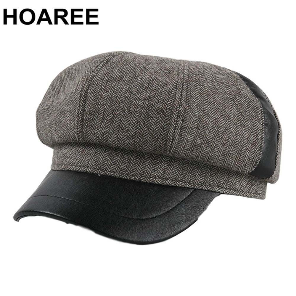 HOAREE Vintage Herringbone Newsboy Cap Women Hat Wool Ladies Beret British Style Woolen Autumn Winter Brand Octagonal Cap
HOAREE Vintage Herringbone Newsboy Cap Women Hat Wool Ladies Beret British Style Woolen Autumn Winter Brand Octagonal Cap