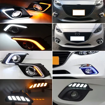 2Pcs DRL For Mazda 3 Mazda3 Axela 2014 2015 2016 LED Daytime Running Lights Daylight Fog lamp with turn signal light
2Pcs DRL For Mazda 3 Mazda3 Axela 2014 2015 2016 LED Daytime Running Lights Daylight Fog lamp with turn signal light