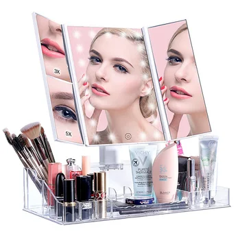 Led Makeup Mirror Three-Sided Foldable Fill Light Multifunction Cosmetic Mirror Makeup Storage Case For Home Office
Led Makeup Mirror Three-Sided Foldable Fill Light Multifunction Cosmetic Mirror Makeup Storage Case For Home Office