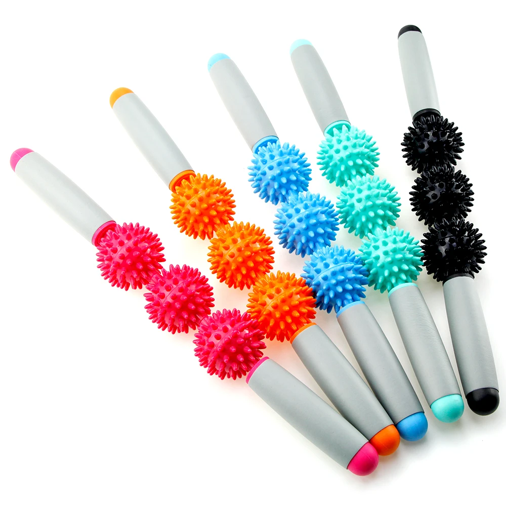 Muscle Massage Roller Stick Body Relax Tool Muscle Roller Sticks with 3 Point Spiky Ball
Muscle Massage Roller Stick Body Relax Tool Muscle Roller Sticks with 3 Point Spiky Ball