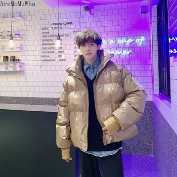 New Winter Collar Collar Loose Glossy Leather Jacket Jacket Thick Warm Coat Men and Women Couple Purple Cotton Clothing QX1329
New Winter Collar Collar Loose Glossy Leather Jacket Jacket Thick Warm Coat Men and Women Couple Purple Cotton Clothing QX1329