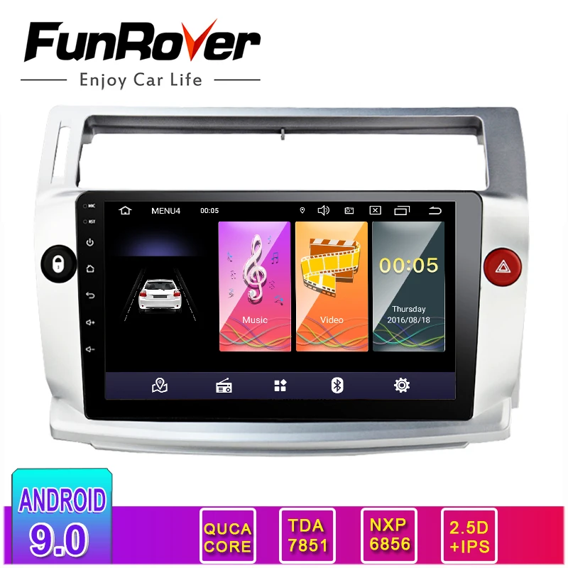 Funrover Android 9.0 2.5D+IPS Car Radio multimedia for Citroen C4 C-Triomphe C-Quatre 2004-2009 car dvd gps player 2 din rds bt
Funrover Android 9.0 2.5D+IPS Car Radio multimedia for Citroen C4 C-Triomphe C-Quatre 2004-2009 car dvd gps player 2 din rds bt