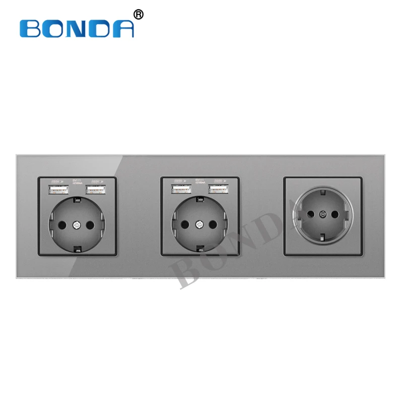 EU Standard Wall Socket Crystal Tempered Glass Panel Combination Plug 16A C110-250V USB Power Socket CE RoHS certification
EU Standard Wall Socket Crystal Tempered Glass Panel Combination Plug 16A C110-250V USB Power Socket CE RoHS certification