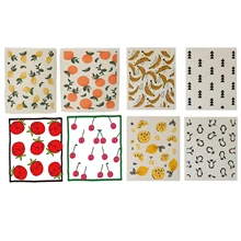 Dish Towels Cleaning-Cloths Kitchen Reusable Absorbent And for 8pcs Mixed-Fruit Fast-Dry