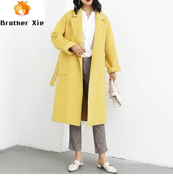 Turn 2020 Down Collar Women Wool Coat With Belt Slim Elegant Women Woolen Long Coat Winter Wool Jacket Casaco Feminino
Turn 2020 Down Collar Women Wool Coat With Belt Slim Elegant Women Woolen Long Coat Winter Wool Jacket Casaco Feminino