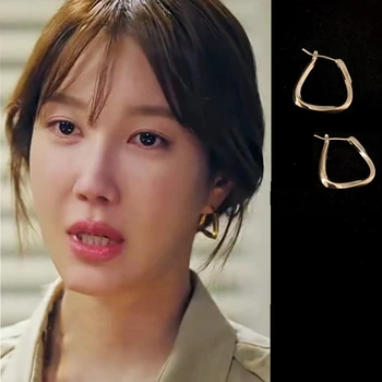 Korean DramaPenthouse Kim So-yeon Same style Twisted thread earrings and French high-grade atmospheric Earrings