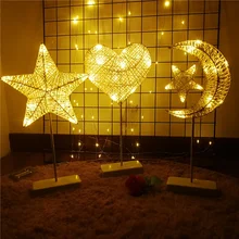 Creative LED Night Light Christmas Star Moon Table Lamp Battery Powered Rattan Woven Bedroom Bedside Lamp Party Home Decoration 
Creative LED Night Light Christmas Star Moon Table Lamp Battery Powered Rattan Woven Bedroom Bedside Lamp Party Home Decoration