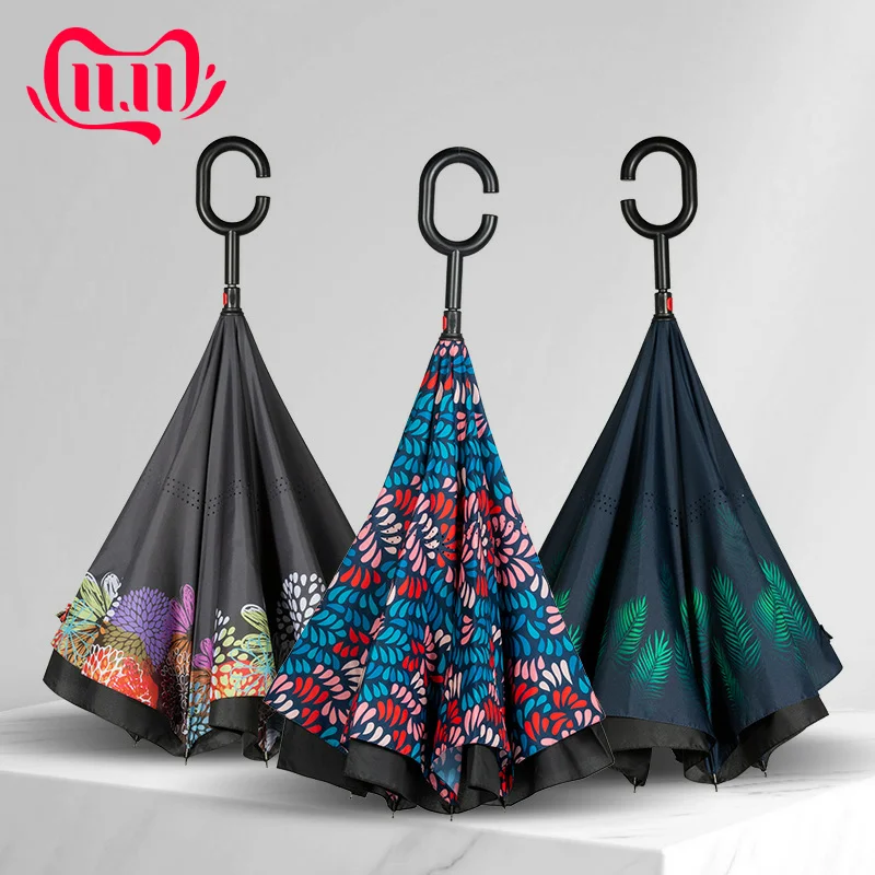 Reverse Umbrella For Double Layer Inverted Windproof Car Umbrellas Fashion Women UV Protection Rainproof Long-Handle Umbrellas
Reverse Umbrella For Double Layer Inverted Windproof Car Umbrellas Fashion Women UV Protection Rainproof Long-Handle Umbrellas