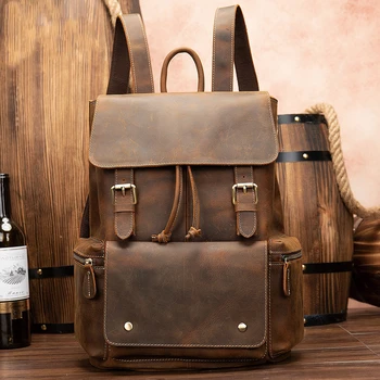 New Genuine Leather Backpack Men Vintage Laptop Crazy Horse Leather backpacks for school bag mochilas travel backpack male bag
New Genuine Leather Backpack Men Vintage Laptop Crazy Horse Leather backpacks for school bag mochilas travel backpack male bag