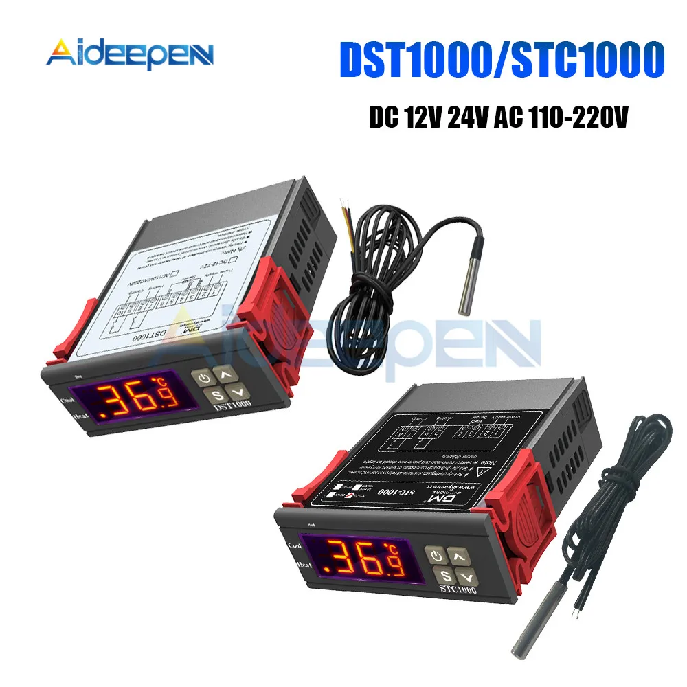 DST1000 STC-1000 12V 24V 110V 220V LED Digital Temperature Controller Incubator Thermoregulator Thermostat with Heater Cooler
DST1000 STC-1000 12V 24V 110V 220V LED Digital Temperature Controller Incubator Thermoregulator Thermostat with Heater Cooler
